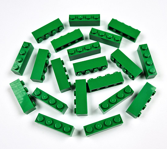 20 x LEGO Basisstein 1x4 - Grün - 3010 - Foto 1