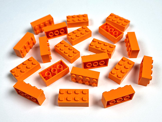 20 x LEGO Basisstein 2x4 - Orange - 3001 - Foto 1