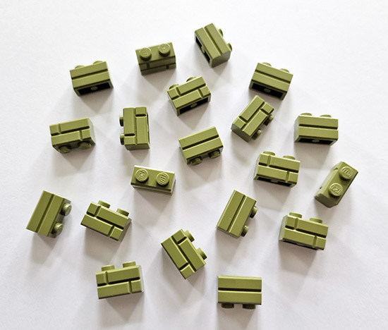 20 x LEGO Mauerstein 1x2 - Olivgrün (Olive Green) - 98283 - Foto 1